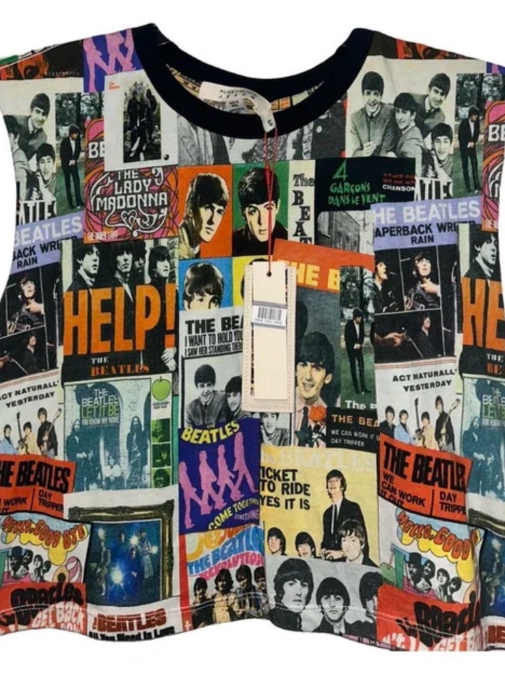 Alice + Olivia Multicolor Beatles Collage Tee